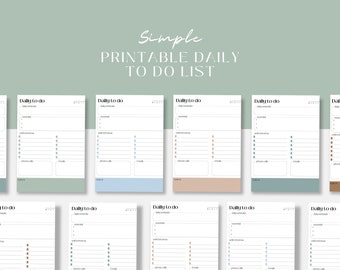 Lista de tareas diarias imprimible, Lista digital, Lista de tareas simples, PDF digital