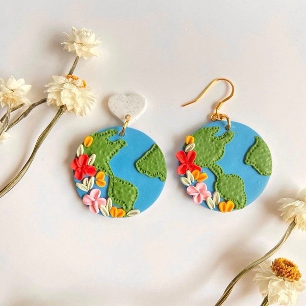 Earth Day Polymer Clay Earrings