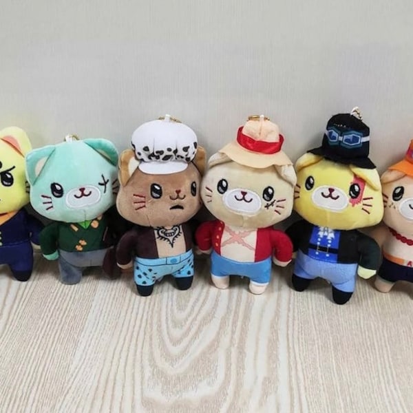 One piece cat keychains