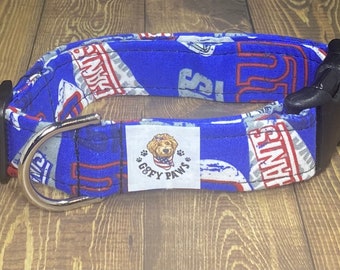 NY Giants Dog Collar, NFL Football Pet Collar