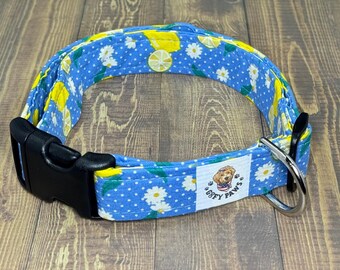Lemon Daisy Dog Collar, Summertime Puppy Collar