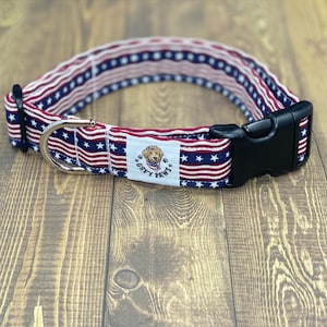 Patriotic Dog Collar, Collar for Boy or Girl Dog, Dog Collar, Stars and Stripes, America, American, Patriotic, USA, American Dog Collar