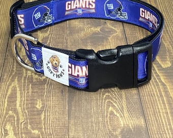 NY Giants Dog Collar, NFL Sports Fan Pet Collar