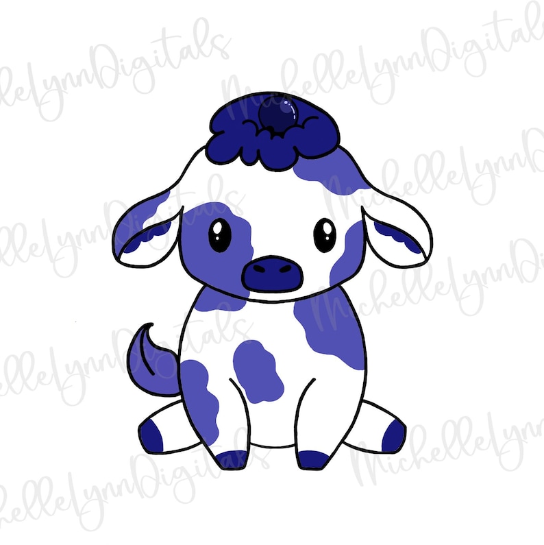 Blueberry Cow SVG PNG Digital Files Cute Animal SVG Etsy