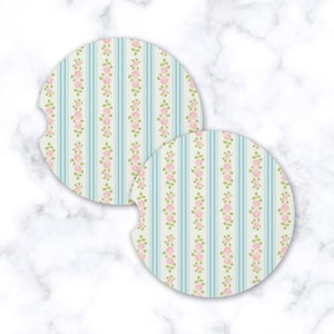 Blue Flower Car Coaster Set