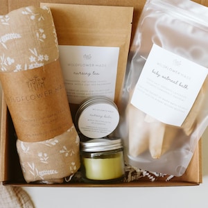 Mama & Baby Postpartum Gift Box | Herbal Nursing Tea, Balm, Salve, Oatmeal Bath