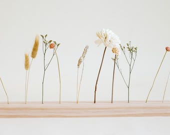 Barre de fleurs en bois avec fleurs séchées, cadeau pour maman, centres de table