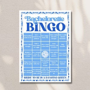 Mamma Mia Disco in Greece dancing queen themed bachelorette party game BINGO