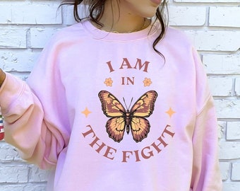 Fibromyalgia Sweatshirt Fibromyalgia Warrior Crewneck Sweatshirt Invisible Illness Sweater Chronic Pain Sweatshirt Butterfly Fibro Shirt