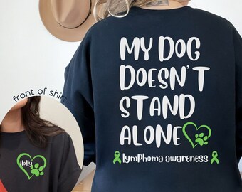 Canine Lymphoma Crewneck Sweatshirt Personalized Dog Name Cancer Sweatshirt Custom Dog Lymphoma Sweatshirt for Canine Awareness Dog Cancer