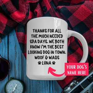 Gift from Dog to Groomer Mug Dog Grooming Coffee Cup Dog Grooming Cup Funny Gift from the Dog Fur Stylist Mug