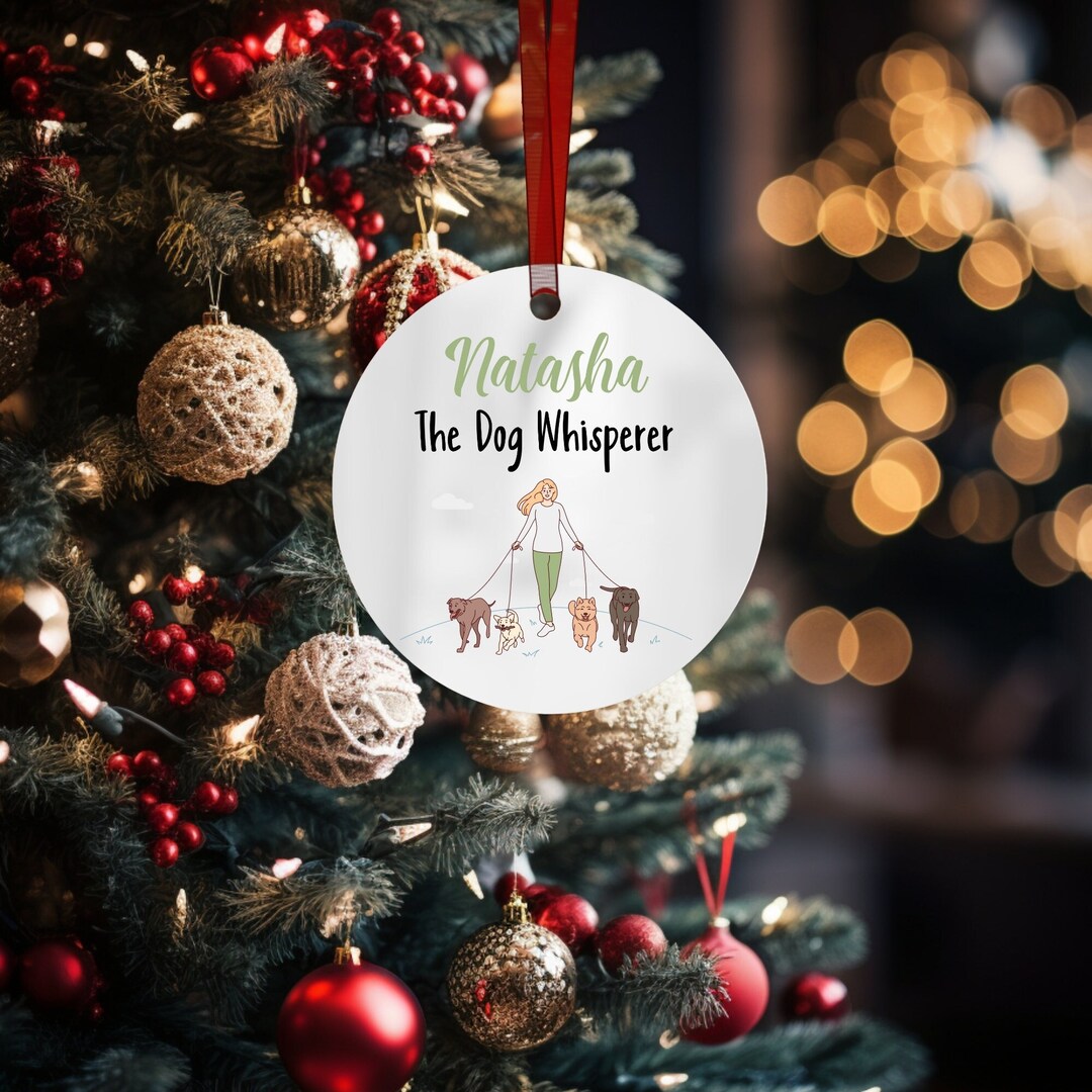 Dog Walker Ornament Personalized the Dog Whisperer Christmas Ornament