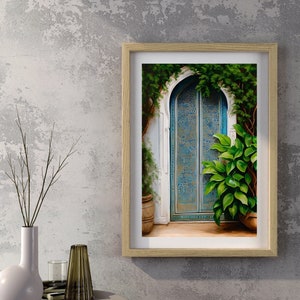 Moroccan door wall art home decor Moroccan Decor Wall Art Gallery Set of 5 Prints Doors in garden house  Boho Canvas digital art