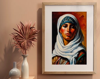 Berber Woman Portrait, Moroccan Wall Art Print, Travel Poster (Digital Download)