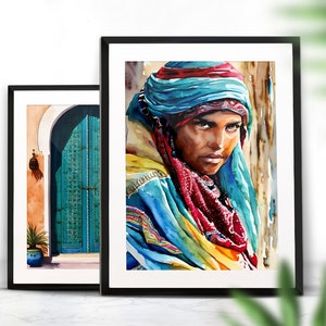 Moroccan Decor wall art , Moroccan art Print Set of 5 Modern Wall Art Woman Arabic Wall Art Printable Wall Art Moroccan Print Digital Art