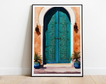 Moroccan Door Print Set, Boho Travel Art, Marrakech Wall Decor (Digital Download)