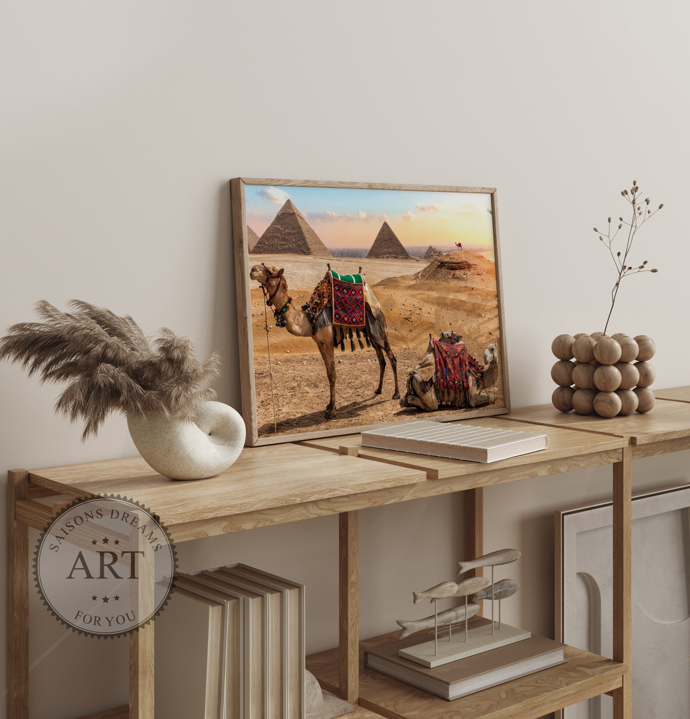 Boho Camel Egypt Print Ancient Egypt Wall Decor Camel and Pyramid Camel in the Desert Printables ...