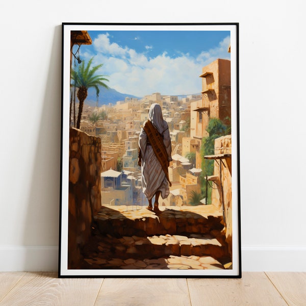 Arabic Girl with piercing eyes by watercolor wall art  Decor Wall Art Large Gallery Wall Morocco Print | Poster Morocco art digital art
