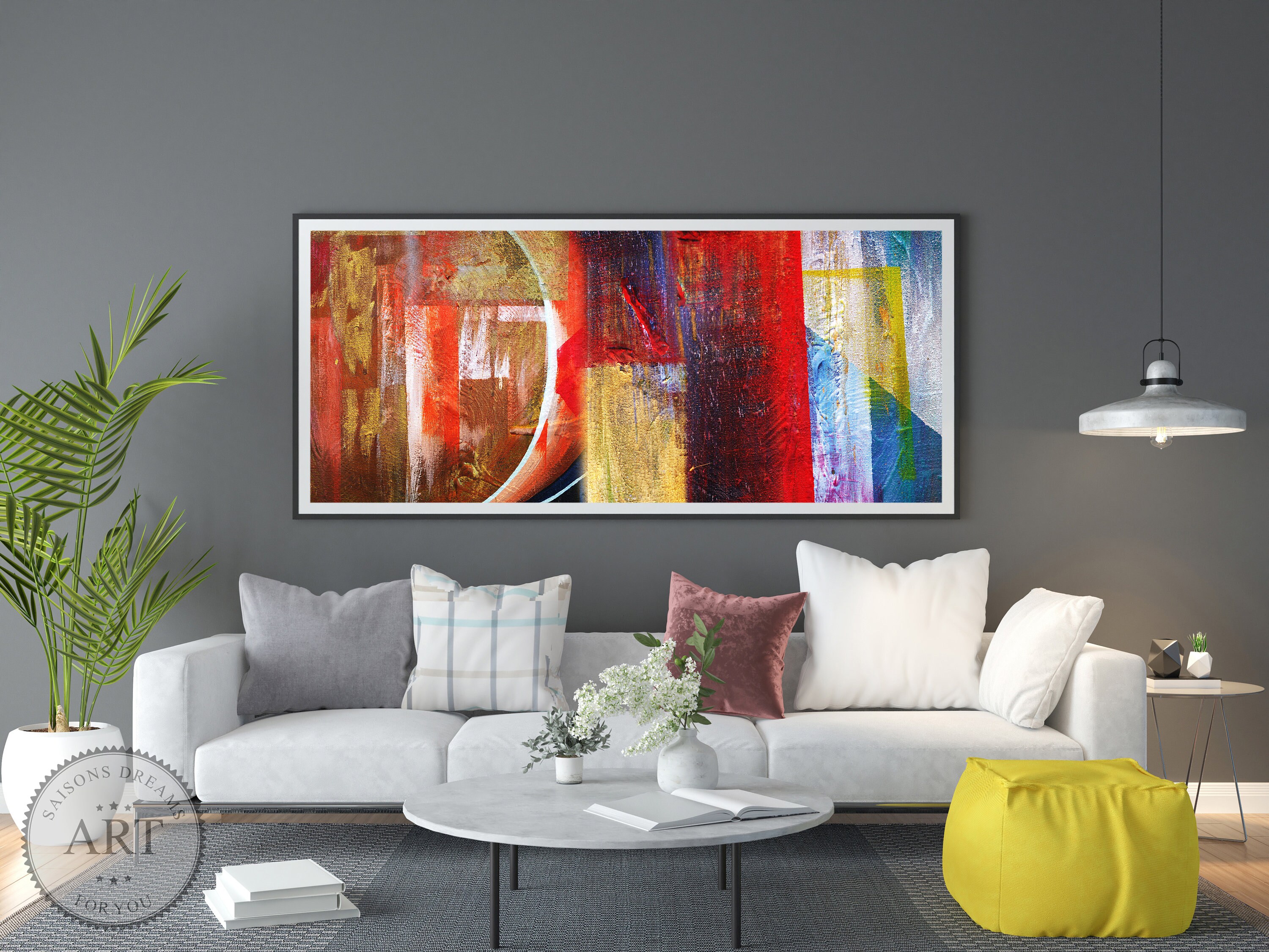 Red Blue Wall Art Red Canvas Blue Wall Art Abstract Wall Art Etsy