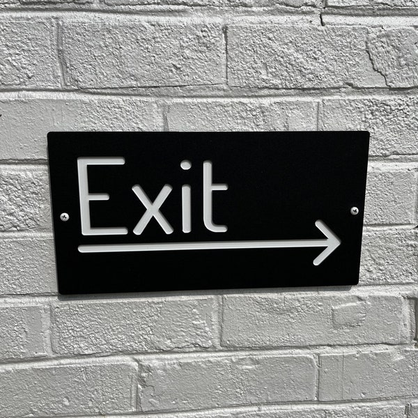 Exit Sign With Arrow Etsy