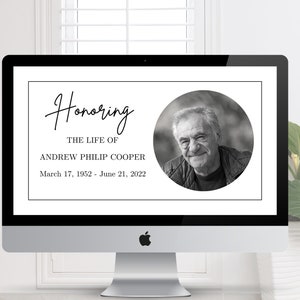 Mininalist Funeral Photo Slideshow Template Editable Memorial Video Celebration of Life Presentation Canva In Loving Memory Photo tribute