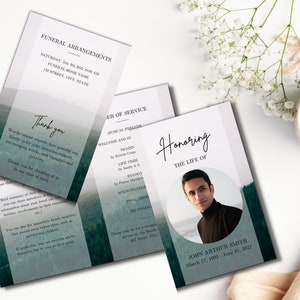 Funeral program template | Memorial service program template | Mountain Funeral templates Heaven | Celebration of Life | Forest Funeral