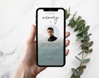Mountain Funeral Invitation: Memorial Evite Template (Digital)
