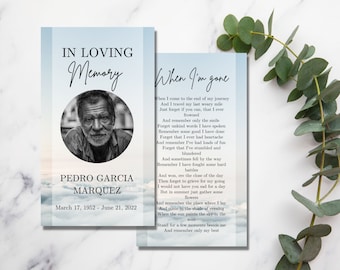 Funeral Prayer Card Template | Memorial Prayer Card Template | Celebration of Life Prayer Card | Heaven Prayer Card Canva Template