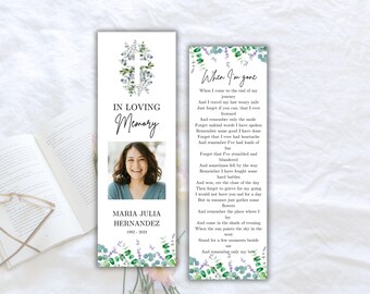 Funeral Bookmark Template Christian Canva Memorial Bookmark Cross Printable Funeral Keepsake In Loving Memory Celebration of Life