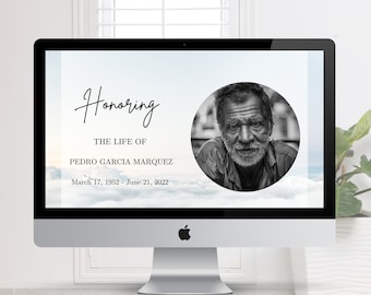 Heaven Funeral Photo Slideshow Template Sky Memorial Video Celebration of Life Presentation Canva Funeral Photo tribute In Loving Memory