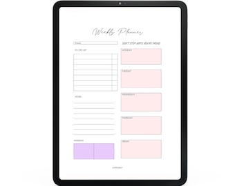 Weekplanner, productiviteitsplanner, afdrukbare en digitale planner | zelf gesorteerd
