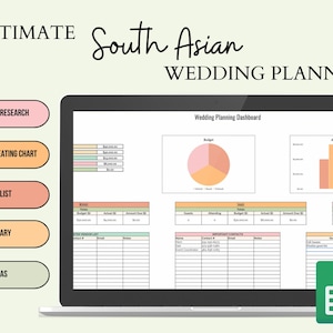 South Asian Wedding Planner | Pakistani Wedding Planner Spreadsheet | Wedding Guest List | Wedding Budget Planner | Google Sheets Template
