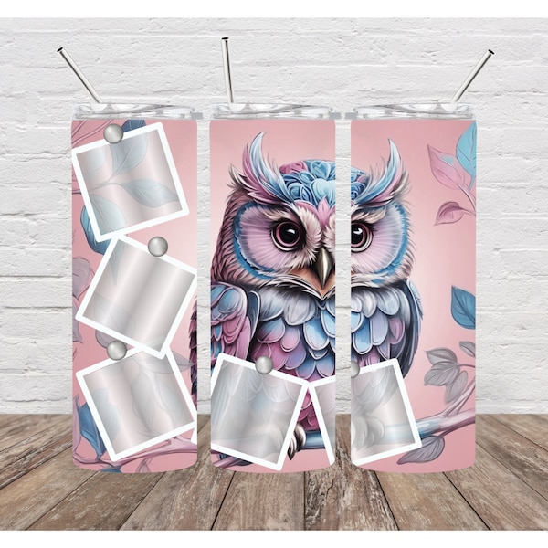 Photo Tumbler Wrap / customizable Owl wrap