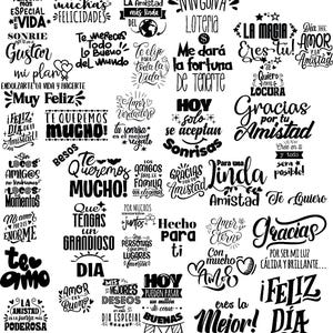 40 frases dia del amor y la amistad vectoriales en un pdf,para sublimar imprimir