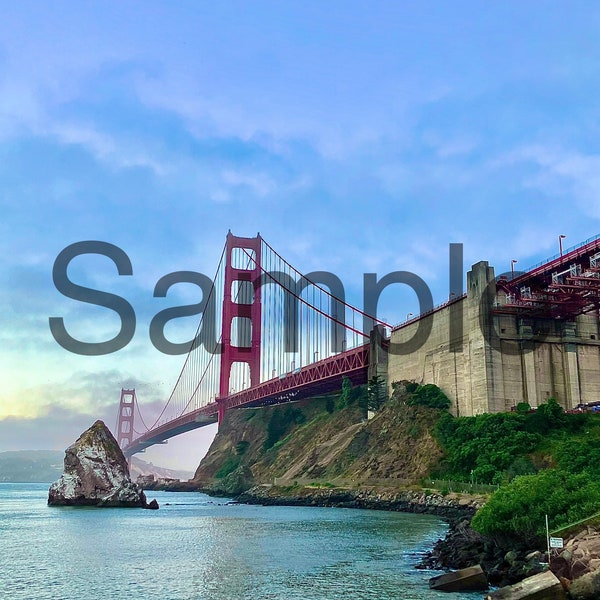 Golden Gate Bridge during Sunset from Sausalito, JPG Digital Download, Printable Poster of Golden Gate Bridge, San Francisco Print