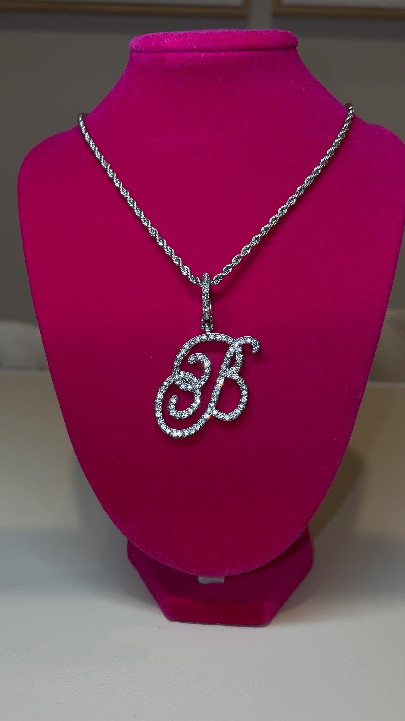 Romantic 26 Cursive Letter Necklace - Etsy