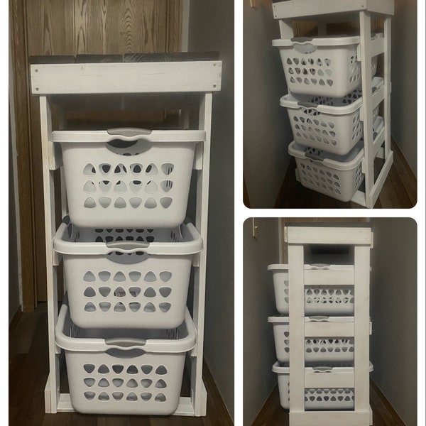 Laundry Basket Holder Organizer Etsy