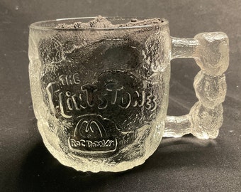 Vintage McDonald's Flintstone Glass Rocky Road Mug 1993