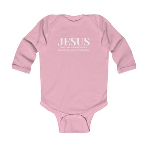 JESUS Said, I was created by God, a special order just for my Mommy! - Infant Long Sleeve Bodysuit by Bold Christian Shirt Co.