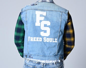 Plaid Me Please FreedSoulz Denim Jacket