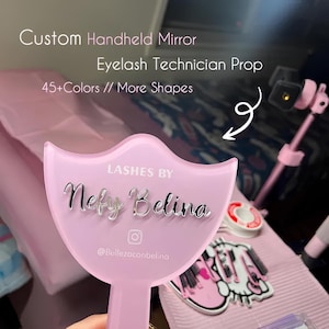 Custom Handheld Mirror, Eyelash Technician Prop, Acrylic Lash Photo Prop, Social Media Prop,Lash Extension,Face Paddle Aesthetics,Room Decor