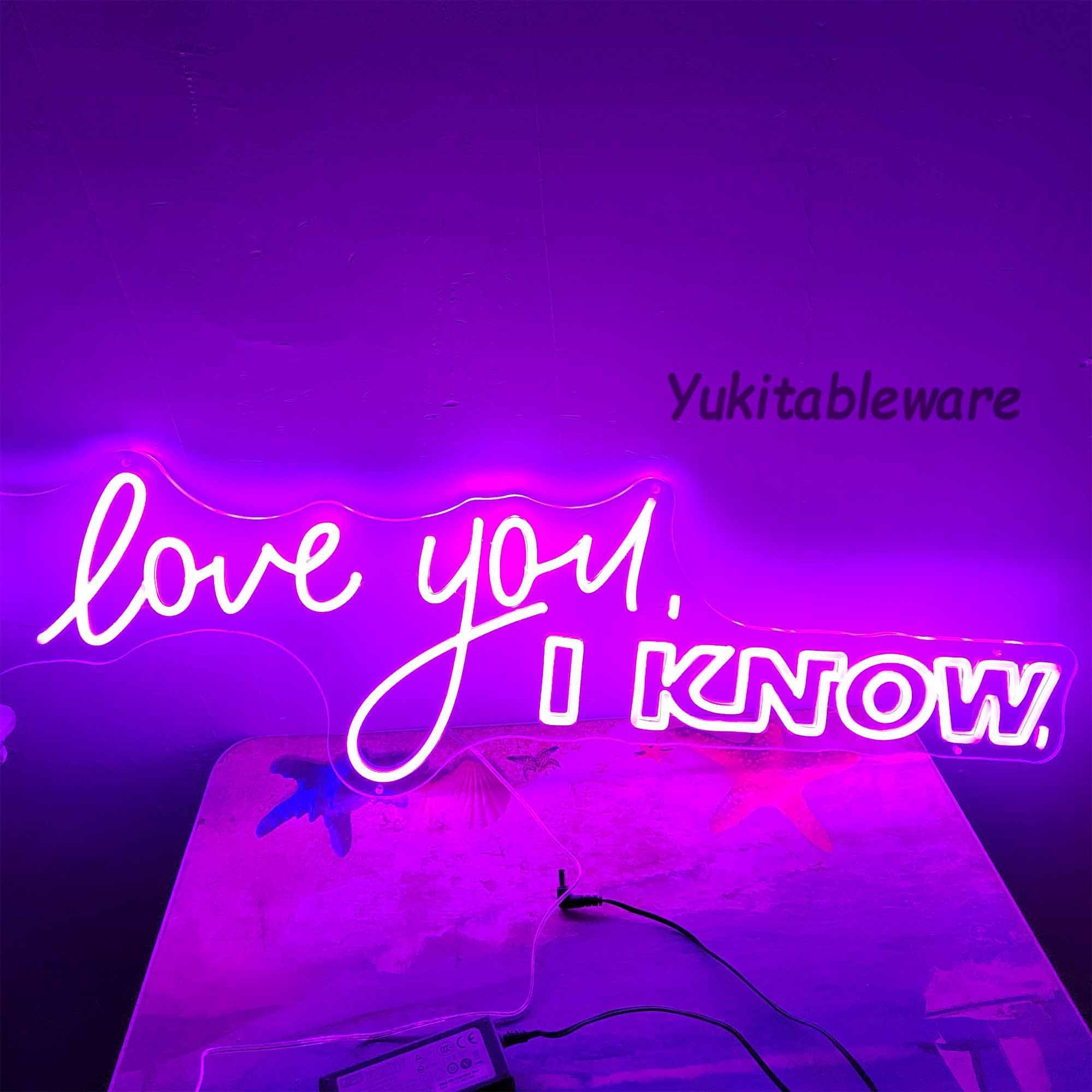 I Love You I Know Neon Signs Led Neon Light Transparent Acrylic Wedding