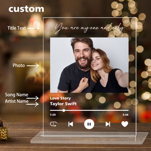 Custom Song Plaque with Photo: Personalized Music Gift