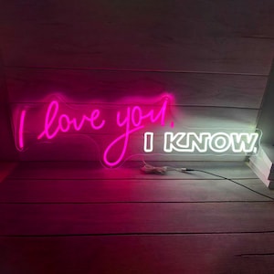 Te amo, lo sé, letreros de neón, luz LED de neón, acrílico transparente, para boda, regalo de neón, tablero de letras, decoración de fondo de fiesta, letrero luminoso, arte de pared