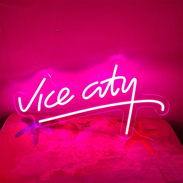 Vice City LED Neon Sign Neon Lighting, Wall Decoration, Home Accessory, Personalized Gift, Christmas Gift Birthday Gifts, Game Room Decor