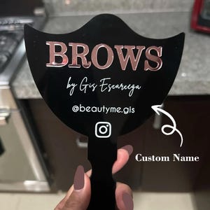 Accesorio personalizado para técnico de pestañas, accesorio fotográfico de acrílico para técnico de pestañas, belleza de pestañas, espejo de mano para redes sociales, decoración de sala de pestañas