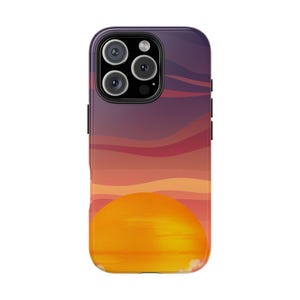 Funda para teléfono Sunset, resistente, con diseño artístico vibrante para adolescentes, regalo divertido para proteger el teléfono, accesorio tecnológico de moda.