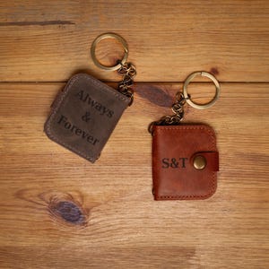 Personalized Leather Keychain With Photo, Custom Mini Photo Album ...
