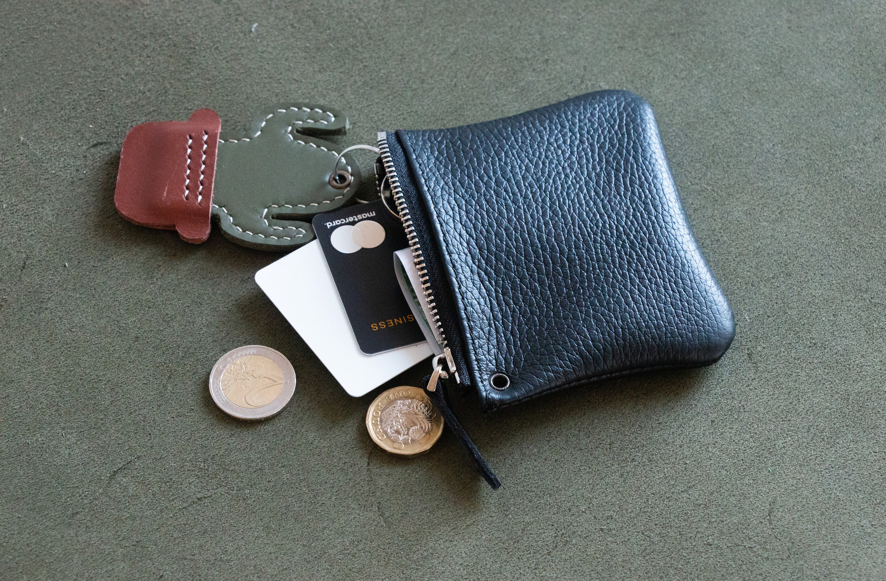 Mini Keyring Coin Purse Made From Brushed Lined Cotton or 