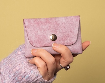Porte-monnaie en cuir personnalisé, porte-cartes coloré, cadeau pour elle